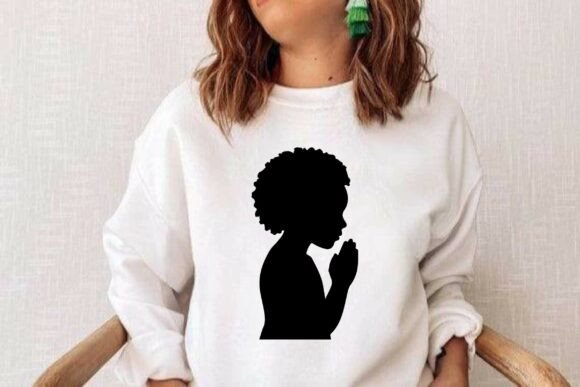 Afro Hair Christian Girl Clipart Vector for T-Shirt Designs