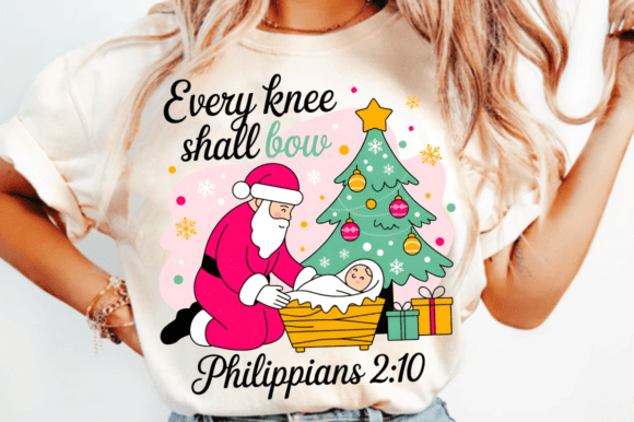 Baby Jesus PNG: Every Knee Shall Bow T-Shirt Designs