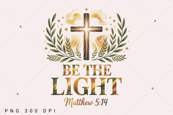 Be the Light PNG: Coquette Jesus Christmas T-Shirt Designs