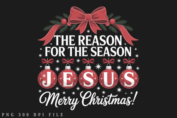 Christian Christmas Coquette Bow PNG Des for T-Shirt Designs