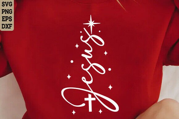 Christian Christmas SVG: Jesus Tree SVG for T-Shirt Designs