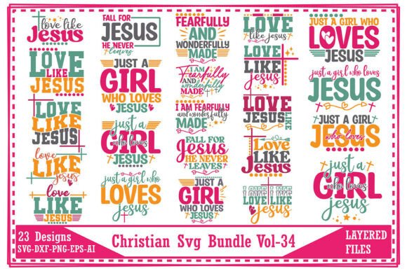 Christian SVG Bundle Vol-34 T-Shirt Designs