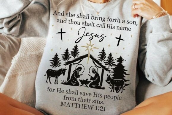 Jesus Christmas PNG, Nativity Scene SVG