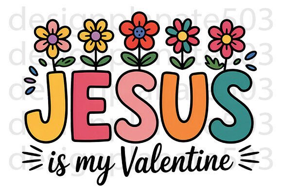 Jesus is My Valentine, Christian PNG T-Shirt Designs