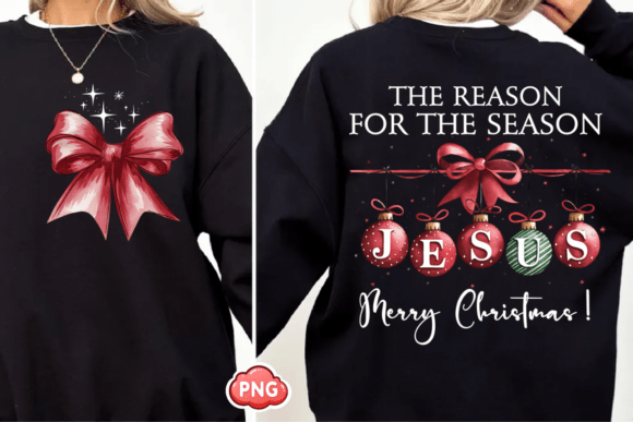 Jesus is the Reason PNG, Christmas Bow — T-Shirt Designs