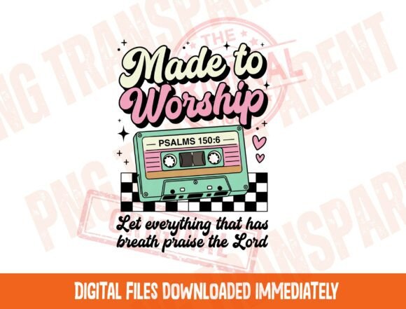 Jesus PNG: Made to Worship Retro T-Shirt Designs