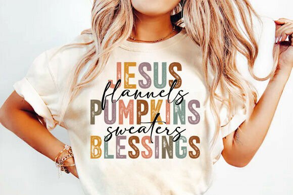 Jesus Pumpkins Blessings PNG for T-Shirt Designs