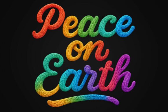 Knitted Christian Peace Christmas PNG T-Shirt Designs