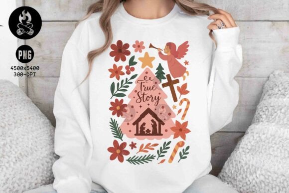 True Story Nativity PNG, Christian T-Shirt Designs