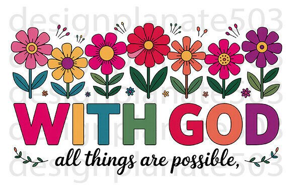 With God All Things PNG: Christian T-Shirt Designs