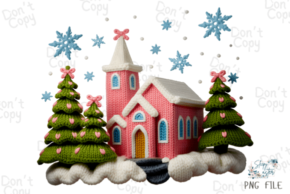Yarn Crochet Church Christmas, Jesus PNG T-Shirt Designs